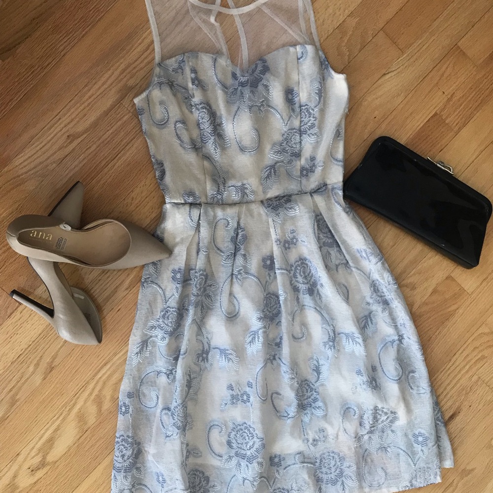 Beautiful mesh top embroidered dress